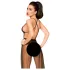 Penthouse Best Forplay - body z koronki z tiulowym szalem - czarne - L/XL