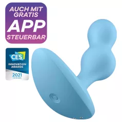   Satisfyer - wibrujący korek analny sterowany aplikacją - silikon niebieski