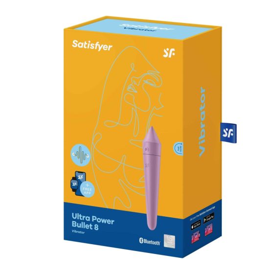 Satisfyer Ultra Power Bullet 8 - inteligentny, wodoodporny wibrator z możliwością ładowania (fioletowy)