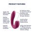Satisfyer Sunray - bezprzewodowy, falowy wibrator 2w1 (czerwony)