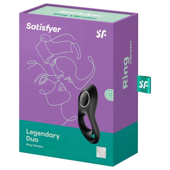 Satisfyer Legendary Duo - pierścień erekcyjny wibrujący akumulatorowy - czarny