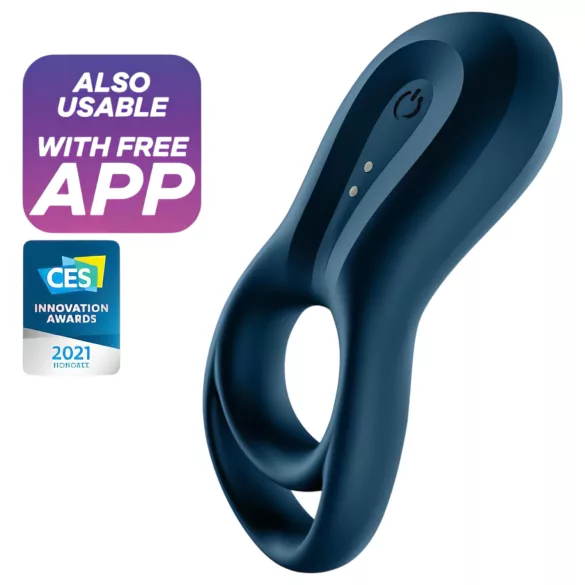 Satisfyer Epic Duo - Sterowana aplikacją wibrująca obrączka na penisa dla mężczyzn (czarna)