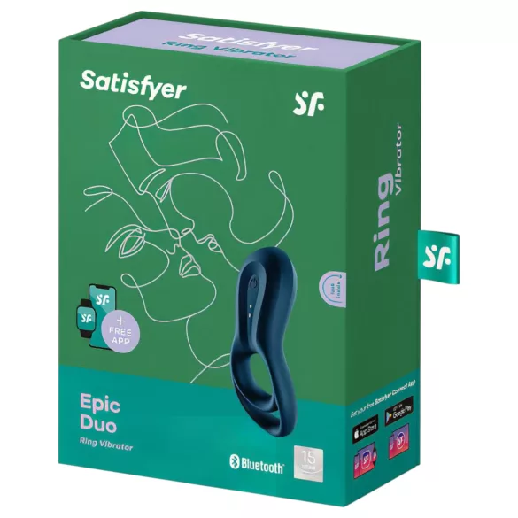Satisfyer Epic Duo - Sterowana aplikacją wibrująca obrączka na penisa dla mężczyzn (czarna)