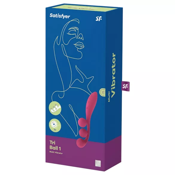 Satisfyer Tri Ball 1 - wibrator wielofunkcyjny ładowany - czerwony