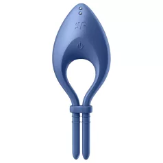   Satisfyer Bullseye - pierścień na penisa wibrujący - silikon niebieski