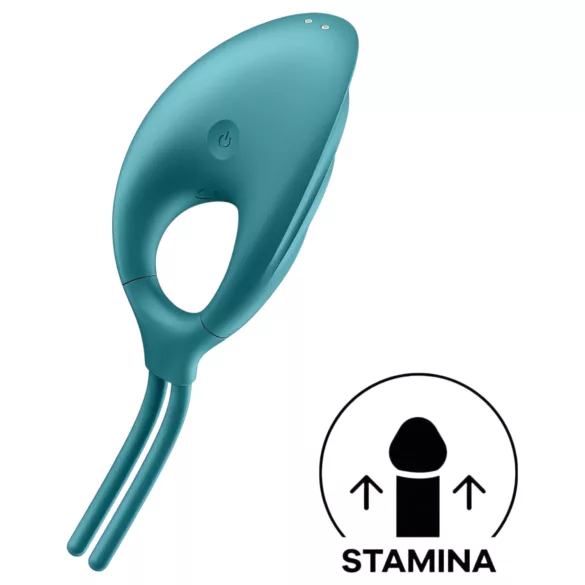 Satisfyer Swordsman - akumulatorowy, wibrujący pierścień na penisa (zielony)
