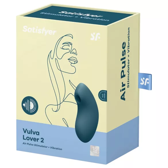 Satisfyer Vulva Lover 2 - bezprzewodowy wibrator łechtaczkowy z falami powietrza (niebieski)