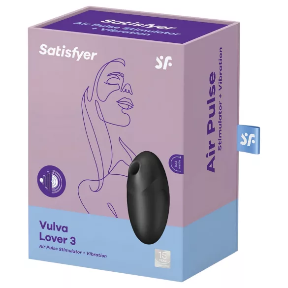 Satisfyer Vulva Lover 3 - stymulator łechtaczki na fale powietrzne - czarny