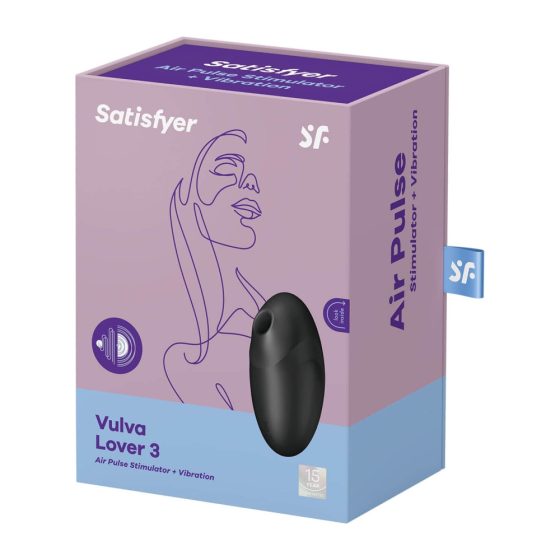 Satisfyer Vulva Lover 3 - ładowalny, powietrzny stymulator łechtaczki (czarny)