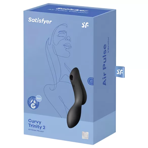 Satisfyer Curvy Trinity 2 - wibrator 2w1 z falami powietrznymi (czarny)
