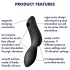 Satisfyer Curvy Trinity 2 - wibrator 2w1 z falami powietrznymi (czarny)