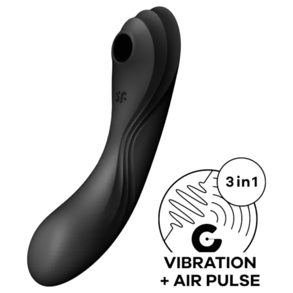 Satisfyer Curvy Trinity 4 - wibrator 2w1 z falami powietrznymi (czarny)