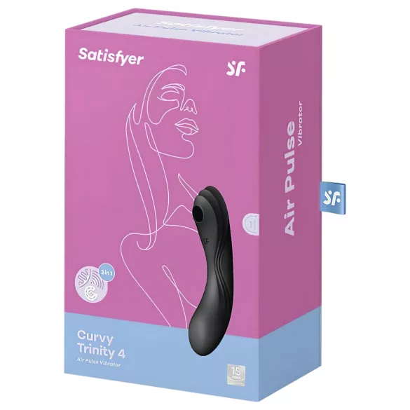 Satisfyer Curvy Trinity 4 - wibrator 2w1 z falami powietrza - czarny