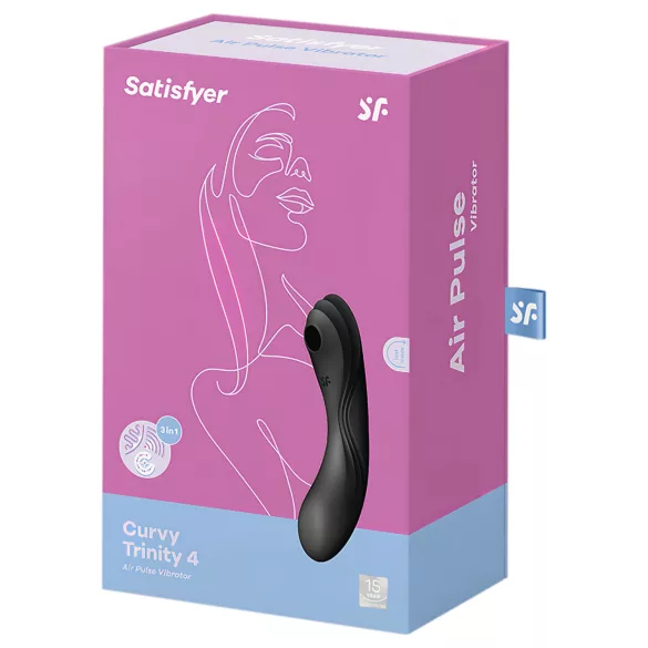 Satisfyer Curvy Trinity 4 - wibrator 2w1 z falami powietrznymi (czarny)