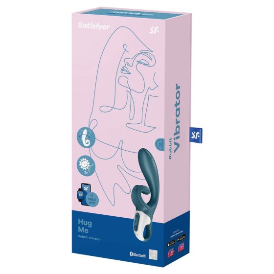 Satisfyer Hug Me - inteligentny wibrator akumulatorowy z różdżką (szaro-niebieski)