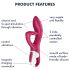 Satisfyer Embrace Me - akumulatorowy wibrator z uchwytem, czerwony