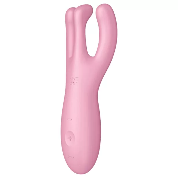 Satisfyer Threesome 4 - wibrujący stymulator łechtaczki sterowany aplikacją (różowy)