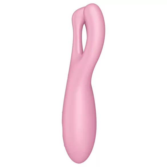 Satisfyer Threesome 4 - wibrujący stymulator łechtaczki sterowany aplikacją (różowy)