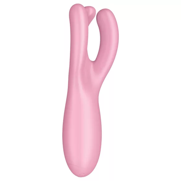 Satisfyer Threesome 4 - wibrujący stymulator łechtaczki sterowany aplikacją (różowy)