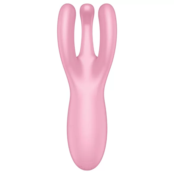 Satisfyer Threesome 4 - wibrujący stymulator łechtaczki sterowany aplikacją (różowy)