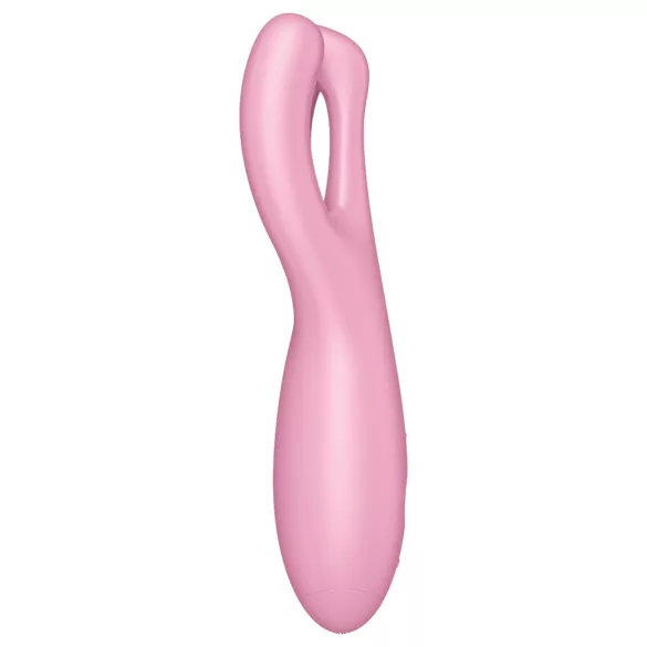 Satisfyer Threesome 4 - wibrujący stymulator łechtaczki sterowany aplikacją (różowy)