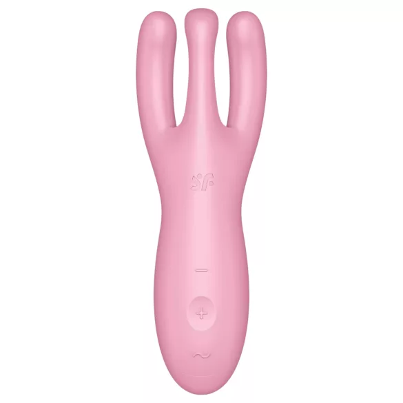 Satisfyer Threesome 4 - wibrujący stymulator łechtaczki sterowany aplikacją (różowy)