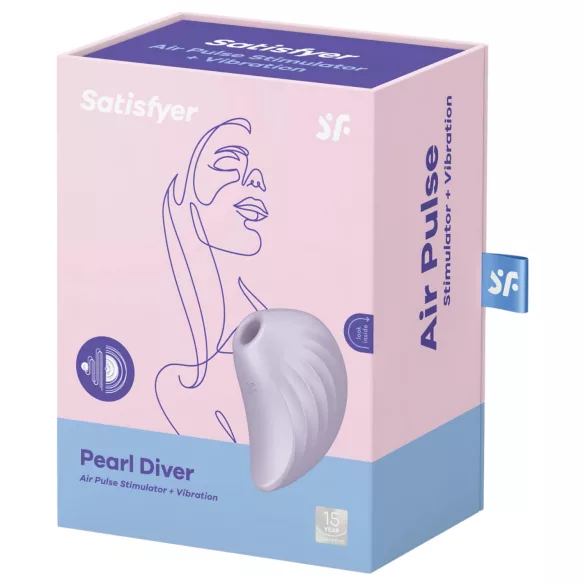 Satisfyer Pearl Diver - wibrator do łechtaczki z falami powietrza - fioletowy