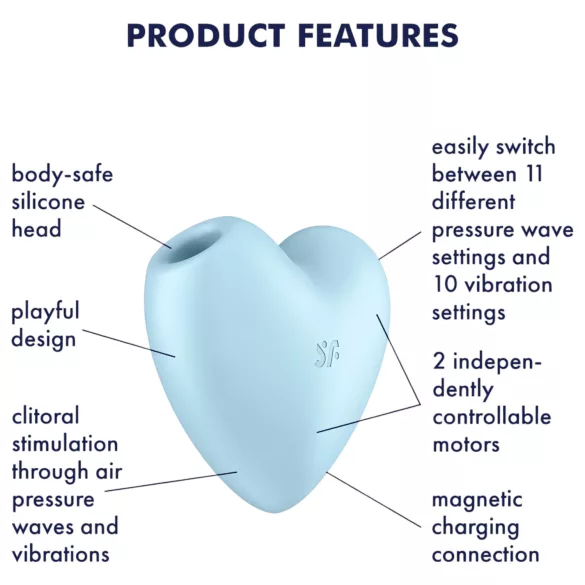 Satisfyer Cutie Heart - wibrator łechtaczkowy z falami powietrza - akumulatorowy