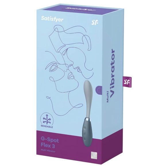 Satisfyer G-Spot Flex 3 - wibrator do punktu G - ładowalny - szary