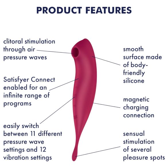 Satisfyer Twirling Pro - wibrator do łechtaczki 2w1 - czerwony