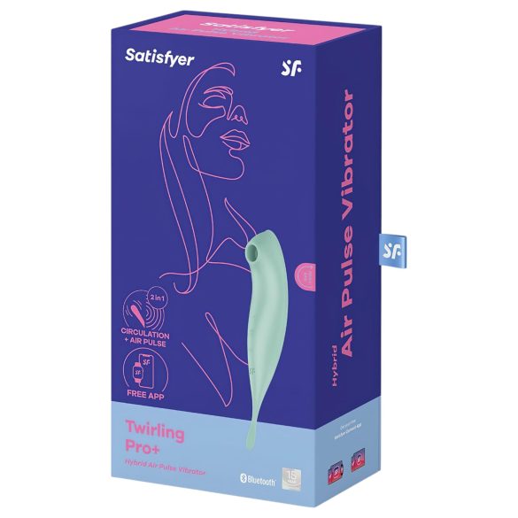 Satisfyer Twirling Pro - wibrator 2w1 do łechtaczki - silikon miętowy
