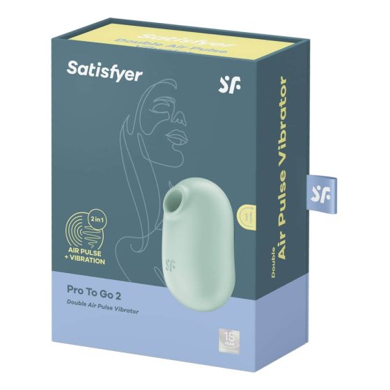 Satisfyer Pro To Go 2 - ładowalny stymulator łechtaczki z falami powietrza (miętowy)