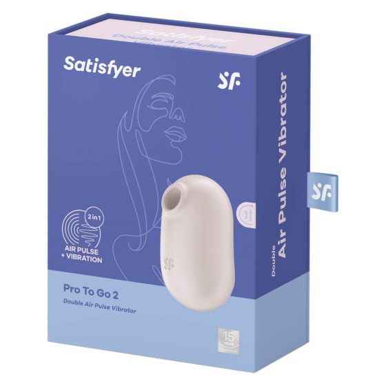 Satisfyer Pro To Go 2 - ładowalny stymulator łechtaczki z falami powietrza (beżowy)