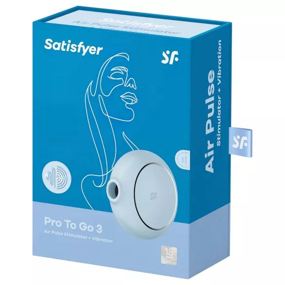 Satisfyer Pro To Go 3 - bezprzewodowy, falami powietrza stymulator łechtaczki (niebieski)