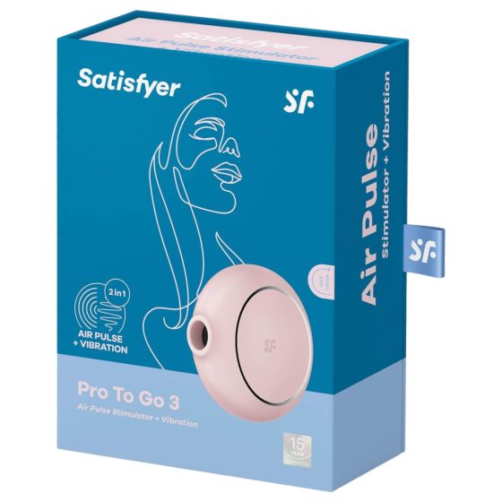 Satisfyer Pro To Go 3 - ładowalny stymulator łechtaczki z falami powietrza (różowy)