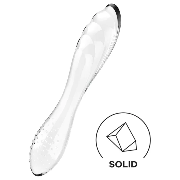 Satisfyer Dazzling Crystal 1 - szklany dildo dwustronny - przezroczysty