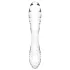 Satisfyer Dazzling Crystal 1 - szklany dildo dwustronny - przezroczysty