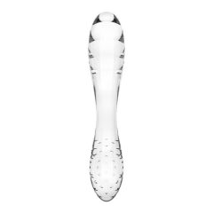   Satisfyer Dazzling Crystal 1 - szklane dildo z 2 końcówkami (półprzezroczyste)