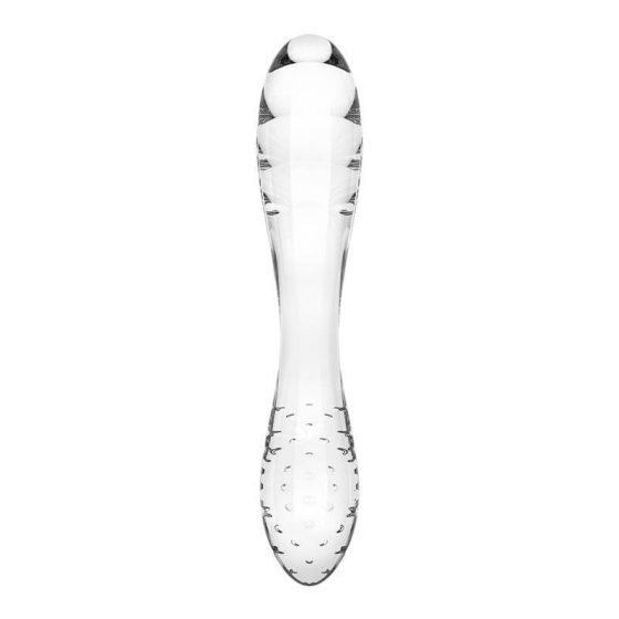 Satisfyer Dazzling Crystal 1 - szklane dildo z 2 końcówkami (półprzezroczyste)