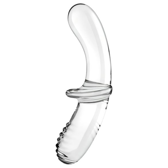 Satisfyer Double Crystal - dilda szklana dwustronna - przezroczysta