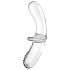 Satisfyer Double Crystal - dwustronny szklany dildo (przezroczysty)