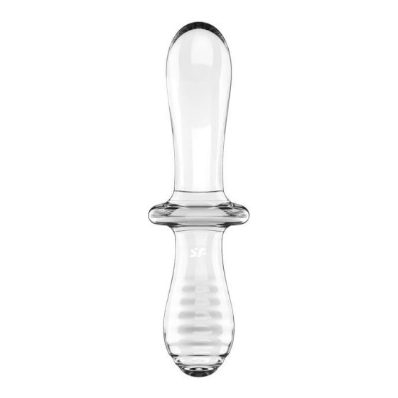 Satisfyer Double Crystal - szklane dildo z 2 końcówkami (przezroczyste)