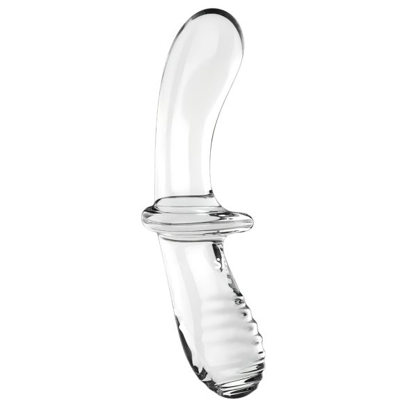 Satisfyer Double Crystal - dilda szklana dwustronna - przezroczysta