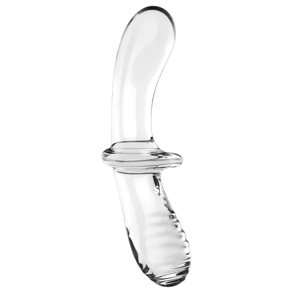 Satisfyer Double Crystal - dilda szklana dwustronna - przezroczysta