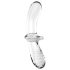 Satisfyer Double Crystal - dwustronny szklany dildo (przezroczysty)