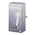 Satisfyer Sparkling Crystal - szklany dildo żebrowany - przezroczysty