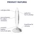 Satisfyer Sparkling Crystal - żebrowane szklane dildo przezroczyste