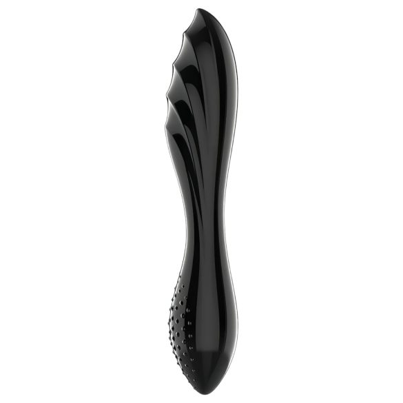 Satisfyer Dazzling Crystal 1 - podwójny szklany dildo - czarny