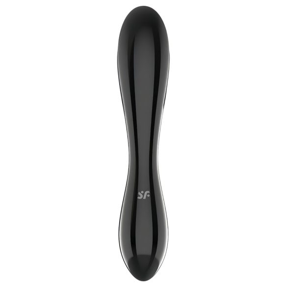 Satisfyer Dazzling Crystal 1 - podwójny szklany dildo - czarny