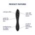 Satisfyer Dazzling Crystal 1 - dwustronne szklane dildo (czarne)